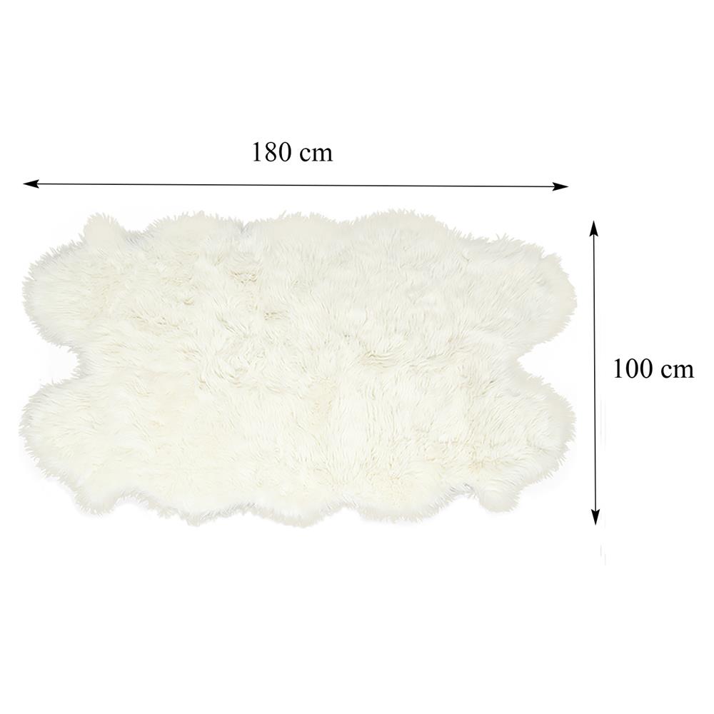 พรมขนแกะเทียม BENETTA ALICIA 100X180 ซม. สีขาว