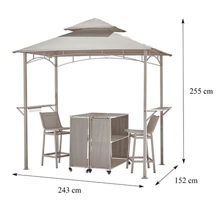 ชุดโต๊ะบาร์ 2 ที่นั่ง SPRING BARISO สีเทา_5