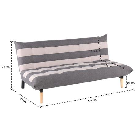 โซฟาเบด 3 ที่นั่ง SB FURNITURE MINDA 19170383 สีเทา_10