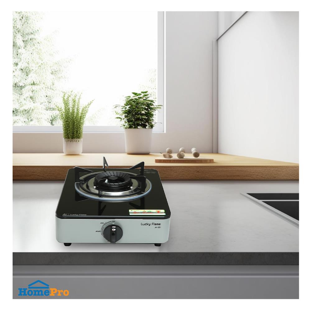 เตาแก๊สตั้งโต๊ะ 1 หัวแก๊ส LUCKY FLAME AI-101 สีเทา