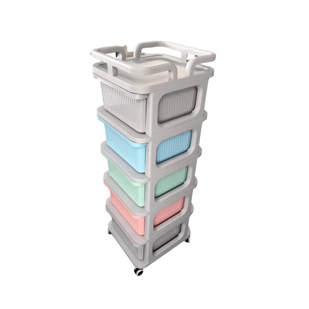 ตู้ลิ้นชัก 5 ชั้น STACKO CART 35x38.5x104 ซม. สีพาสเทล