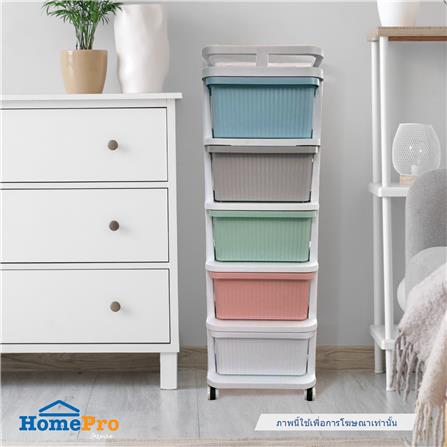 ตู้ลิ้นชัก 5 ชั้น STACKO CART 35x38.5x104 ซม. สีพาสเทล_5