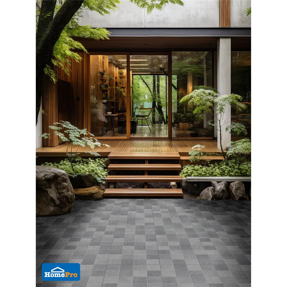 กระเบื้องพื้นพอร์ซเลน  16x16 นิ้ว TARA ไอแซค เทา PM (HYG) 0.96 ตร.ม.