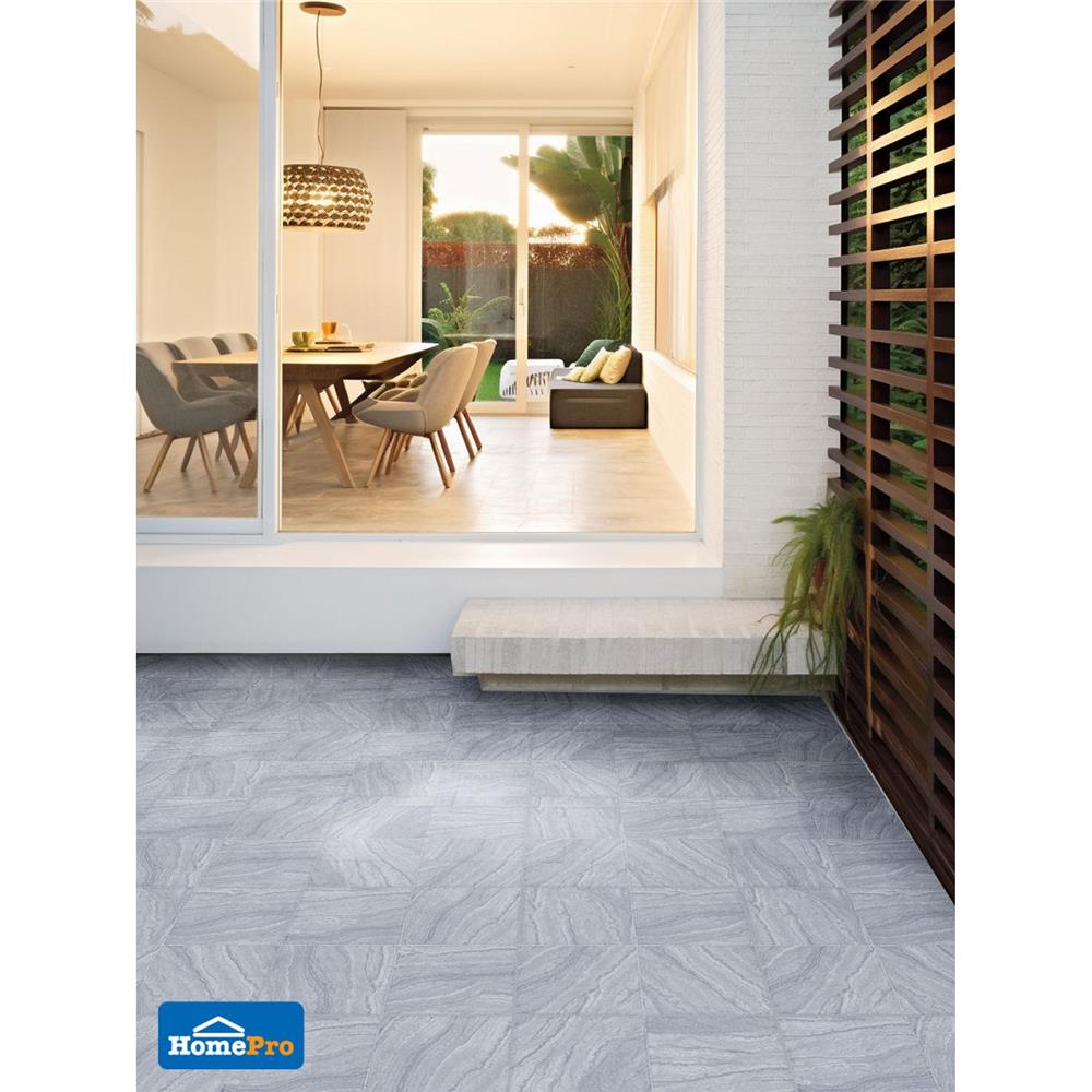 กระเบื้องพื้นพอร์ซเลน  16x16 นิ้ว TARA แท๊บบี้ เทา PM (HYG) 0.96 ตร.ม.