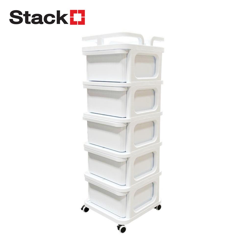 ตู้ลิ้นชัก 5 ชั้น STACKO CART 35x38.5x104 ซม. สีขาว_0