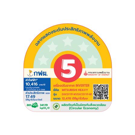 แอร์ผนัง MITSUBISHI HEAVY DUTY DXK13YYP-W1 12478 บีทียู อินเวอร์เตอร์_4