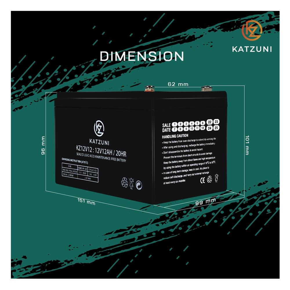แบตเตอรี่แห้ง KATZUNI KZ12V12AH E-BIKE 12 โวลต์ 12 แอมป์/ชั่วโมง