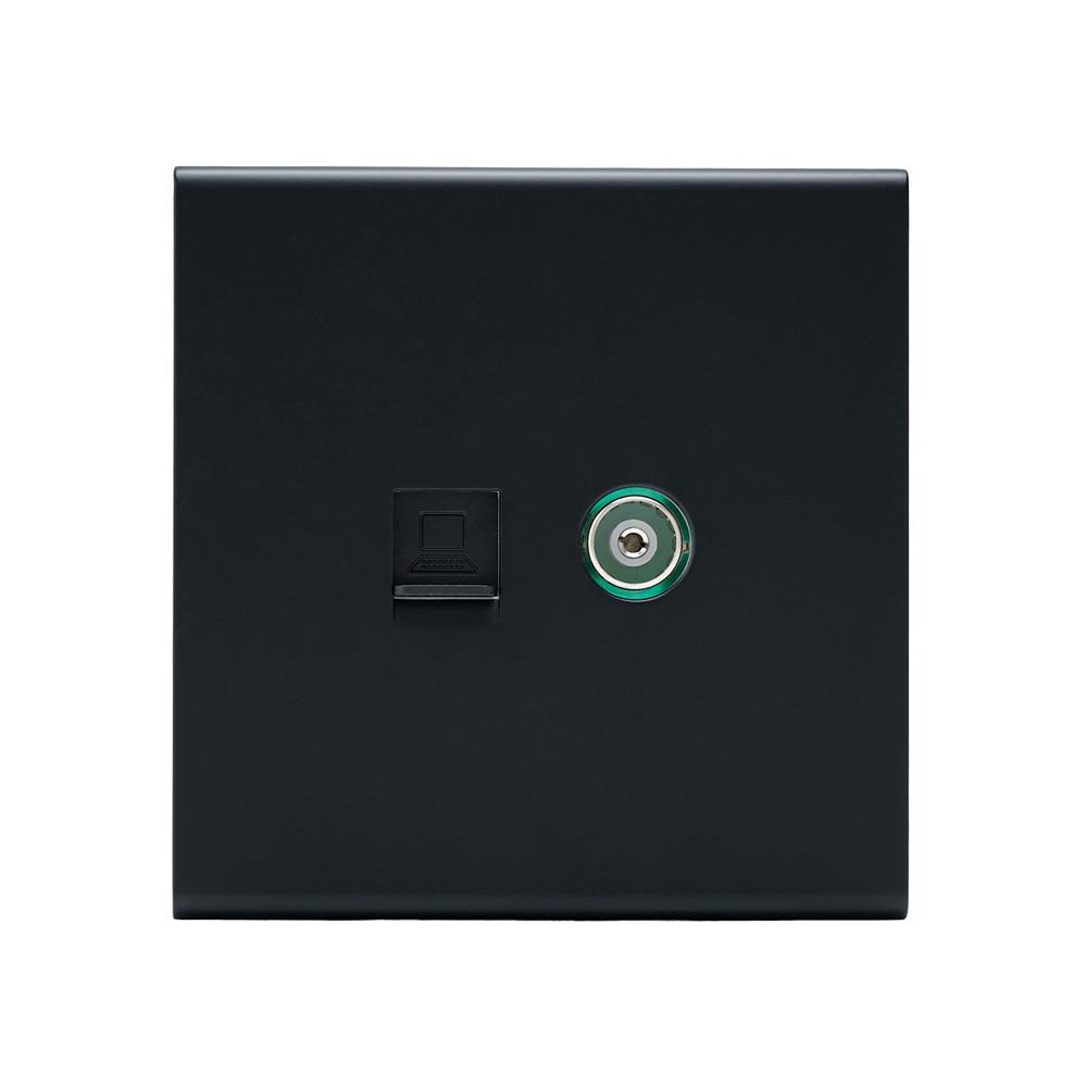 เต้ารับโทรทัศน์และคอมพิวเตอร์ CAT 6 SAHN D24-BL สีดำ_1