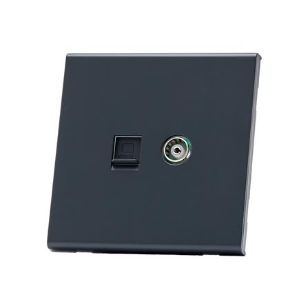 เต้ารับโทรทัศน์และคอมพิวเตอร์ CAT 6 SAHN D24-BL สีดำ_2