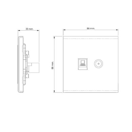เต้ารับโทรทัศน์และคอมพิวเตอร์ CAT 6 SAHN D24-BL สีดำ_4