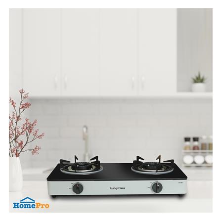 เตาแก๊สตั้งโต๊ะ 2 หัวแก๊ส LUCKY FLAME AI-102 สีเทา_3