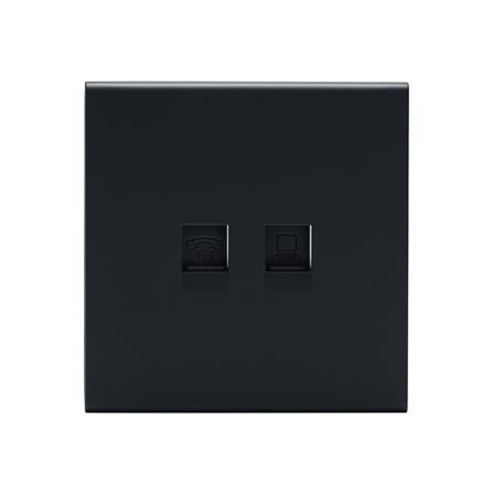 เต้ารับโทรศัพท์และคอมพิวเตอร์ SAHN 6P/6C D19-BL สีดำ