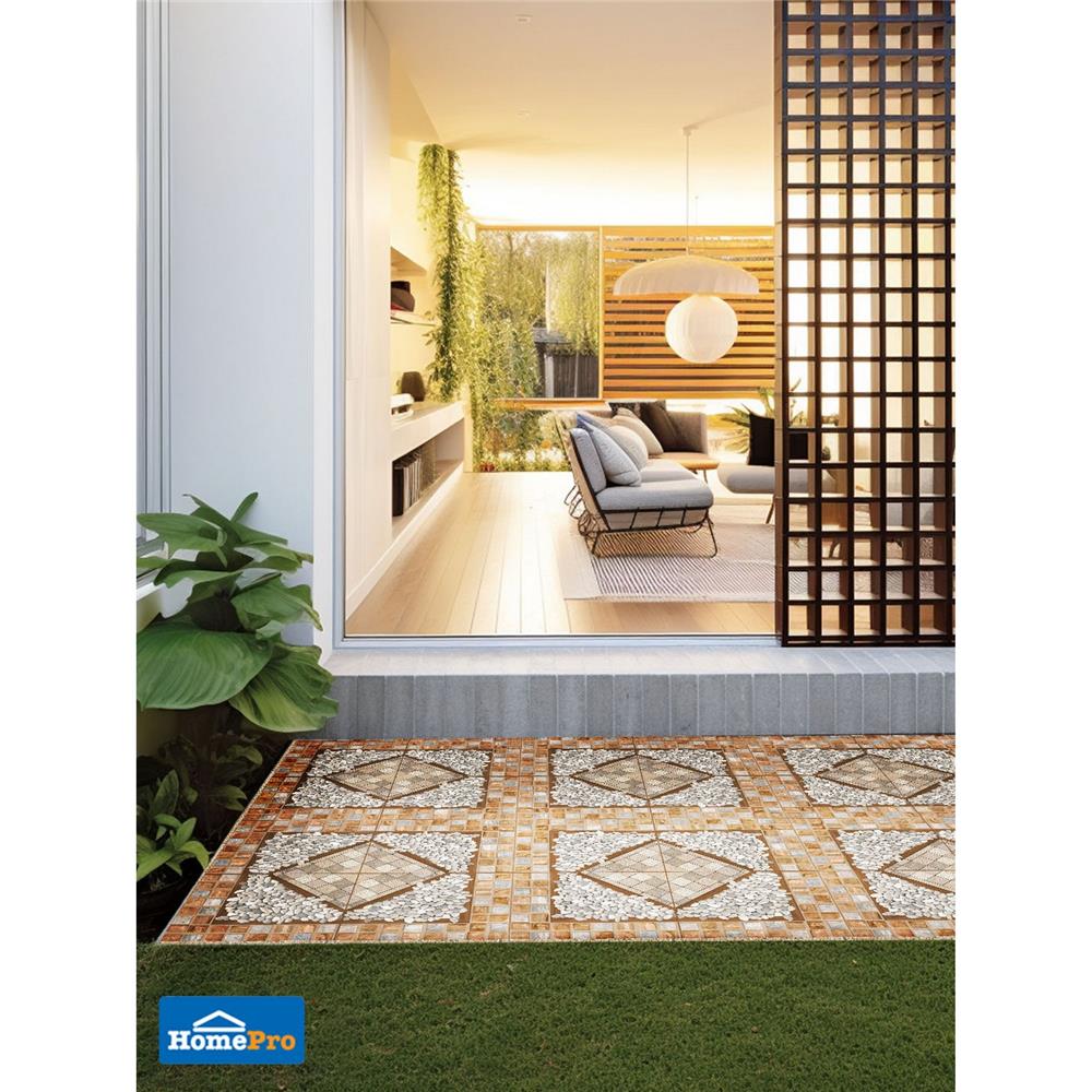 กระเบื้องพื้น 16x16 นิ้ว ภูผา ชานสวน เบจ A 0.96 ตร.ม.