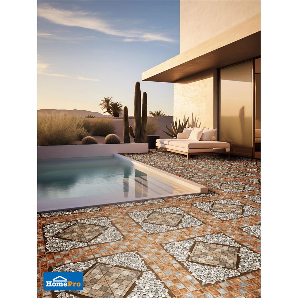 กระเบื้องพื้น 16x16 นิ้ว ภูผา ชานสวน เบจ A 0.96 ตร.ม.