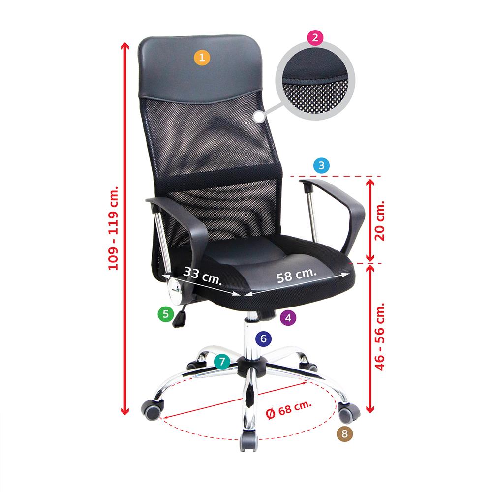 เก้าอี้สำนักงาน U-RO DECOR HIRO 000001999 สีดำ