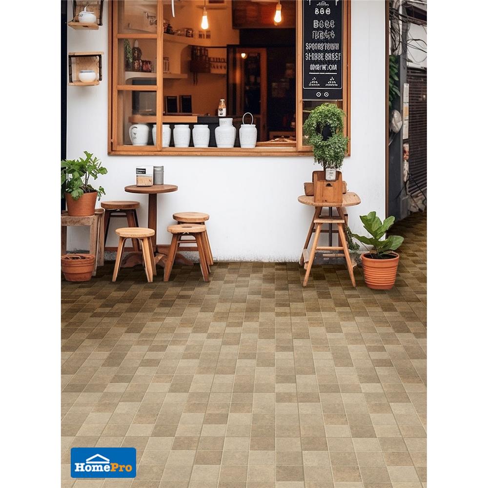 กระเบื้องพื้นพอร์ซเลน  16x16 นิ้ว TARA ไอแซค เบจ PM (HYG) 0.96 ตร.ม.