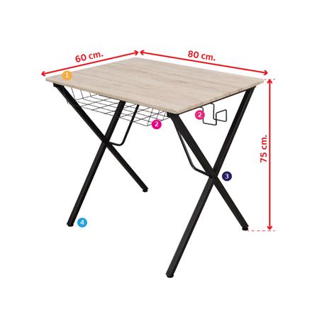 โต๊ะทำงาน U-RO DECOR LEXUS 000001902 80 ซม. สีซานรีโม่_5
