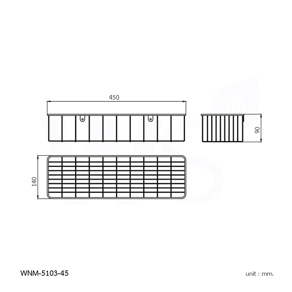 ตะแกรงวางของ WS WNM-5103-45 สีโครม