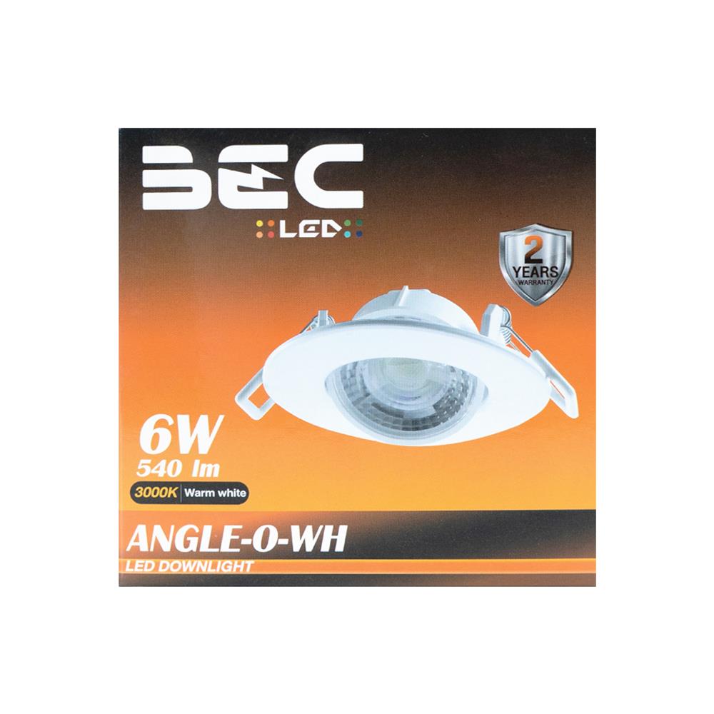 ดาวน์ไลท์ LED BEC ANGLE 3.5 นิ้ว 6 วัตต์ WARM WHITE สีขาว