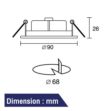 ดาวน์ไลท์ LED BEC ANGLE 3.5 นิ้ว 6 วัตต์ WARM WHITE สีขาว_5