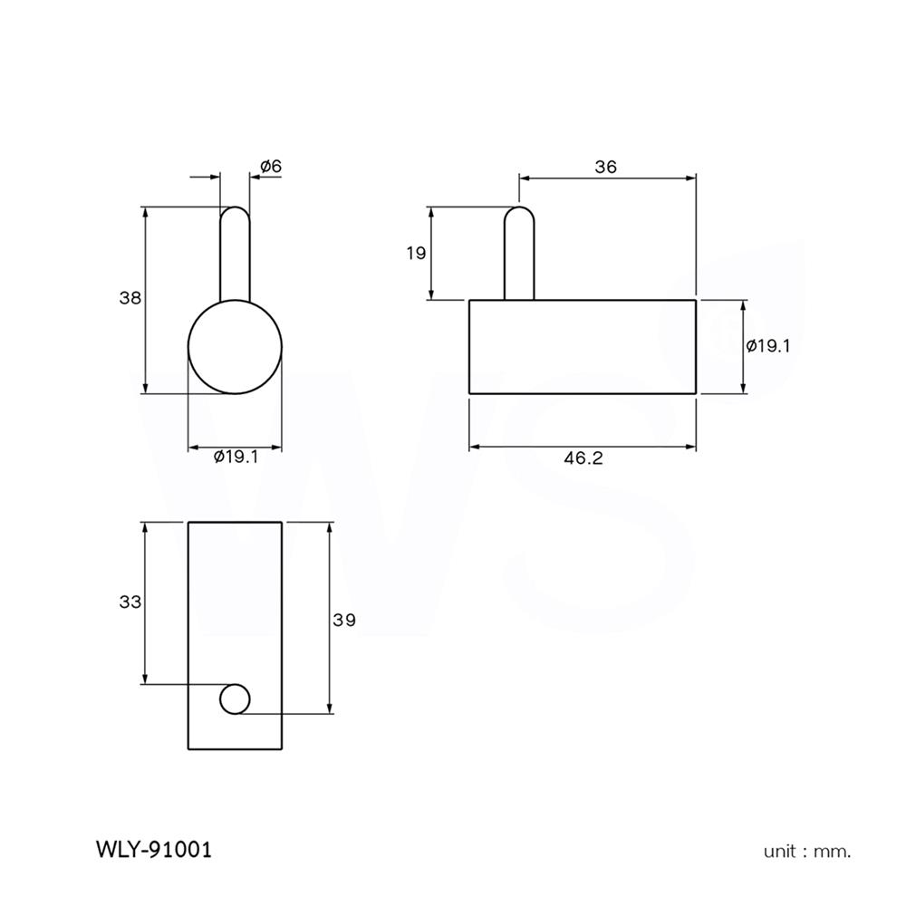 ขอแขวนผ้า WS WLY-91001 สีเงิน