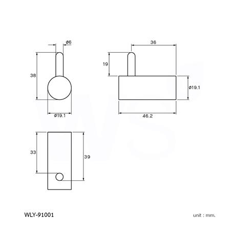 ขอแขวนผ้า WS WLY-91001 สีเงิน_1