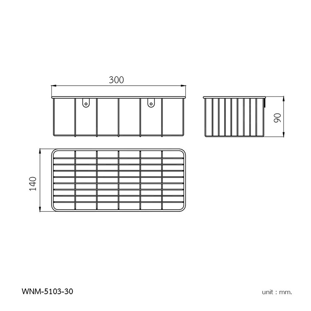 ตะแกรงวางของ WS WNM-5103-30 สีโครม