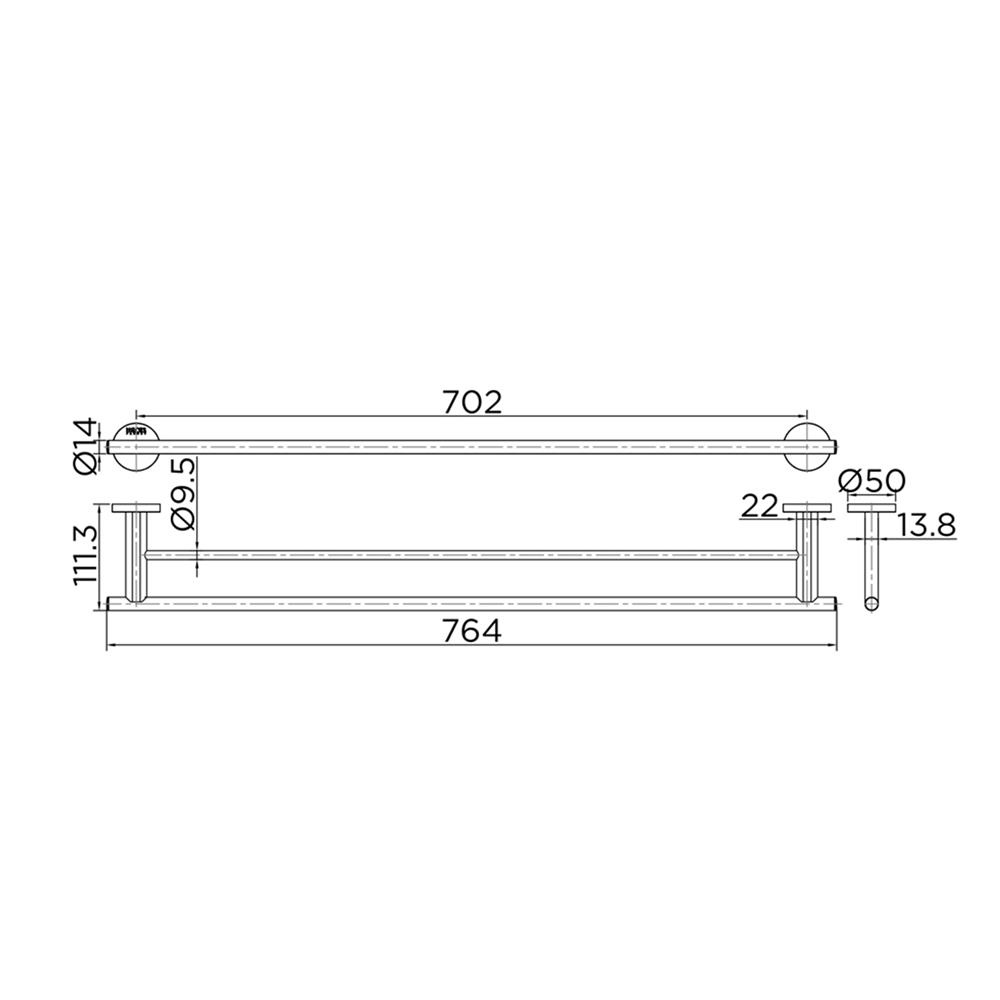 ราวแขวนผ้า KARAT FAUCET KB-09-616-50 สีโครม