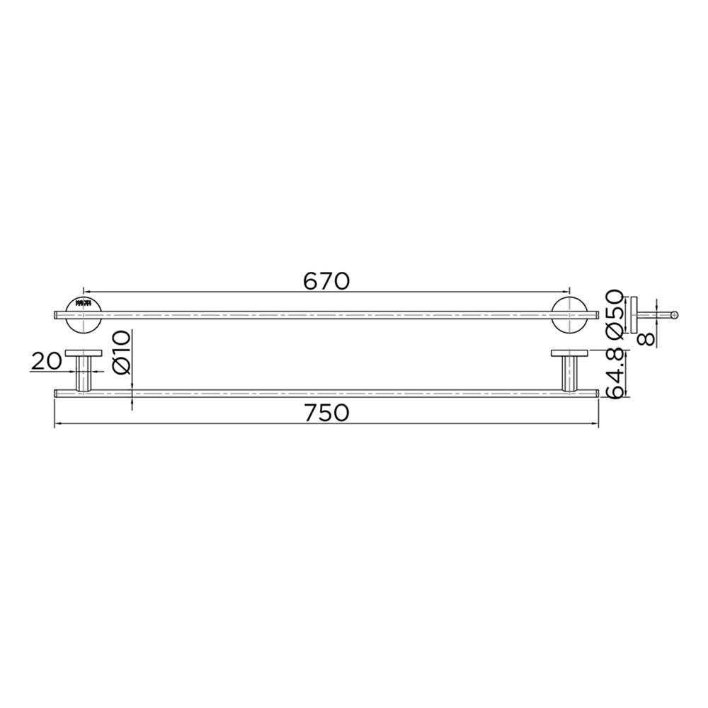 ราวแขวนผ้า KARAT FAUCET KB-09-615-50 สีโครม