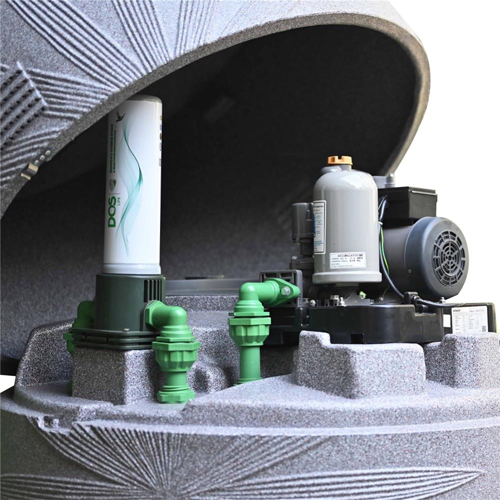 ถังเก็บน้ำ DOS NATURA WTP NSN 1000 ลิตร+DOS-DUPONT+ปั๊มน้ำ HITACHI WMP200XX สี GRANITE GREY