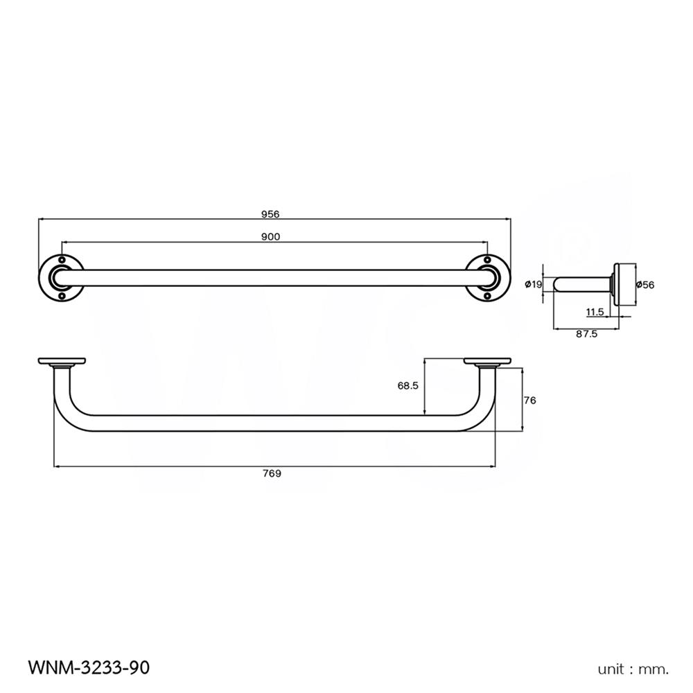 ราวแขวนผ้า WS WNM-3233-90 สีเงิน