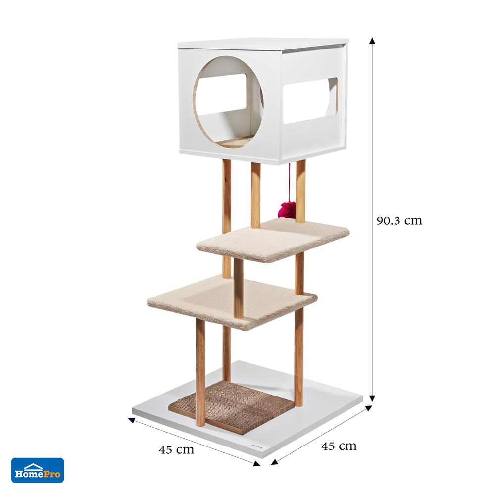 คอนโดแมวพร้อมที่ลับเล็บ LUVORA CAT TREE WITH CAT SCRATCHER HOME 2