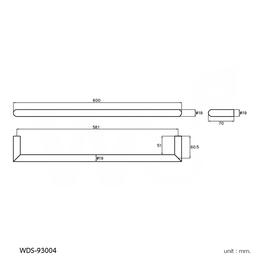 ราวแขวนผ้า WS WDS-93004 สีเงิน