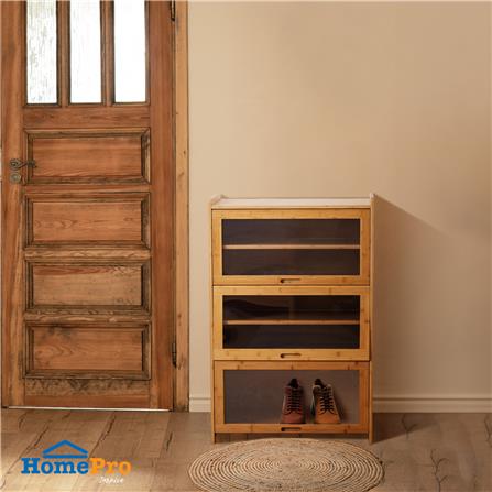 ตู้วางรองเท้า 3 บานเปิด FURDINI MORI SL2438 สี NATURAL_3