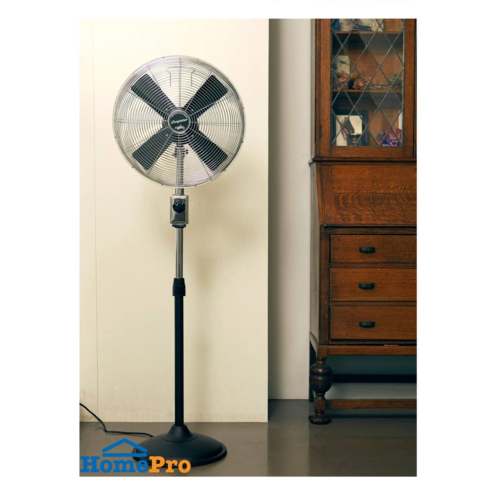 พัดลมเหล็กตั้งพื้น 16 นิ้ว BUNGALOW CAPETOWN สีโครเมียม/ดำด้าน