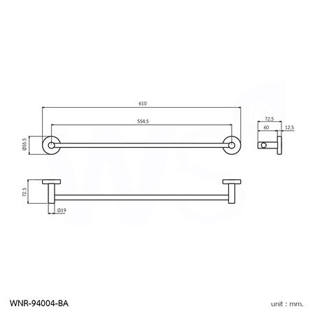 ราวแขวนผ้า WS WNR-94004-BA สีดำ_3