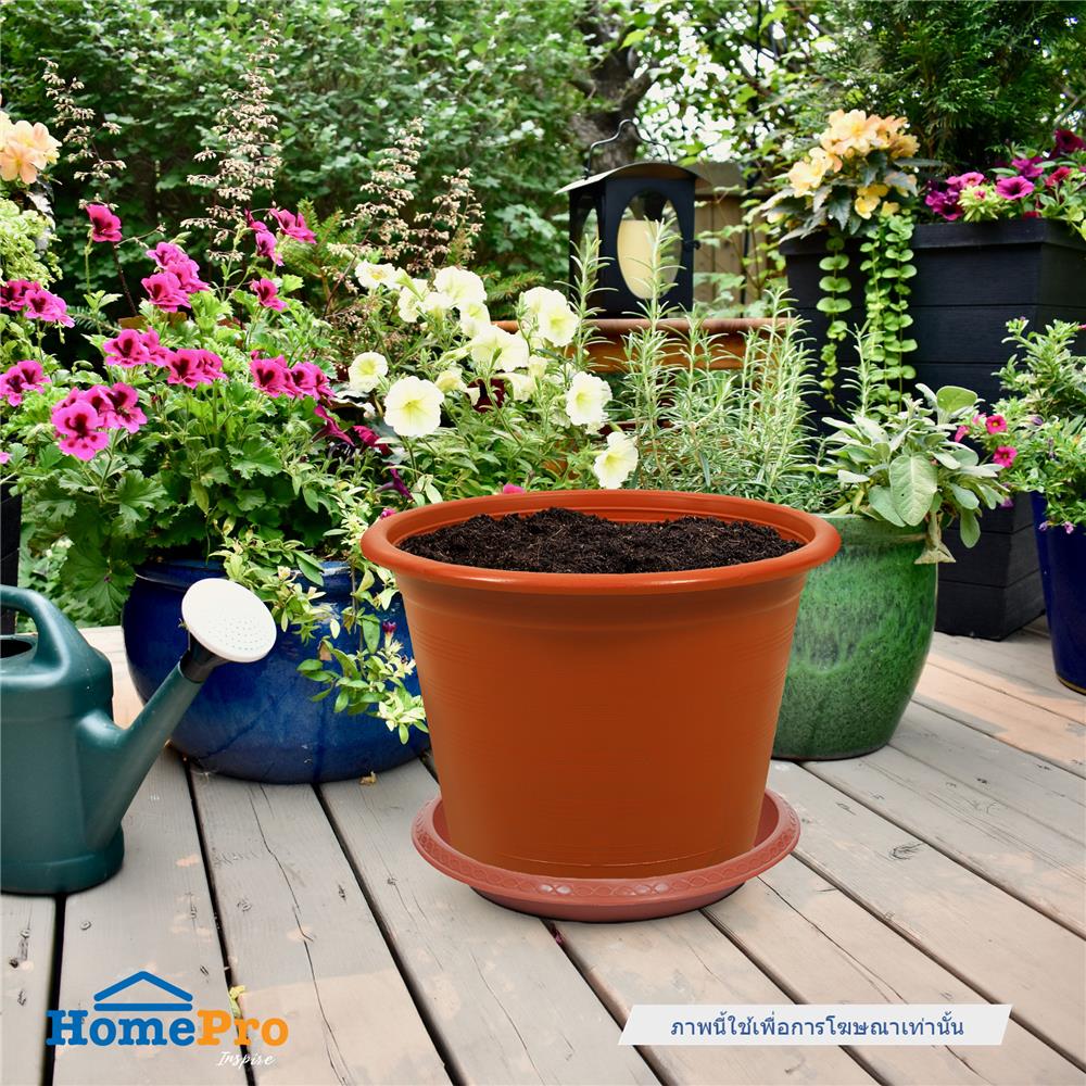 จานรองกระถาง SPRING 12 นิ้ว สีน้ำตาล