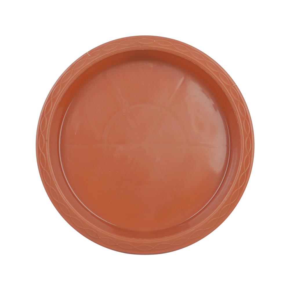 จานรองกระถาง SPRING 4 นิ้ว สีน้ำตาล