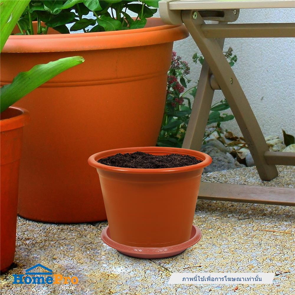 จานรองกระถาง SPRING 6 นิ้ว สีน้ำตาล