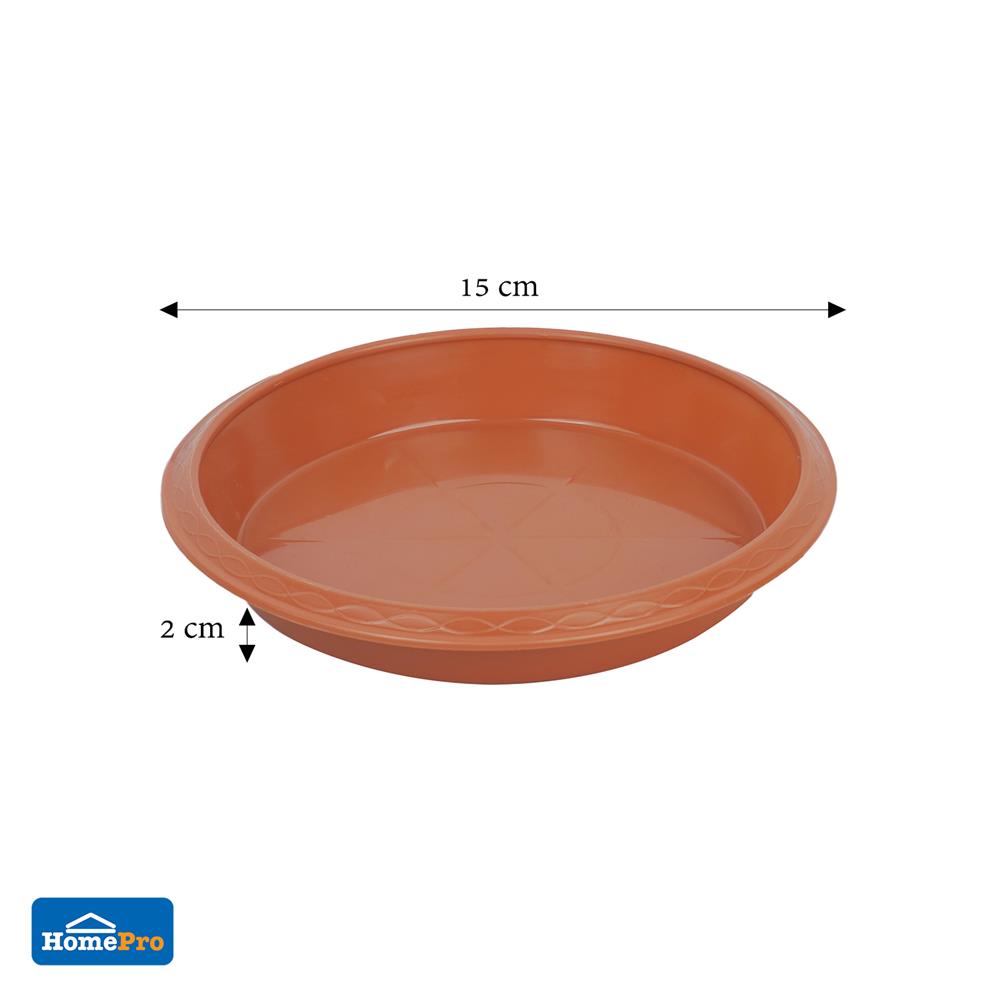 จานรองกระถาง SPRING 6 นิ้ว สีน้ำตาล