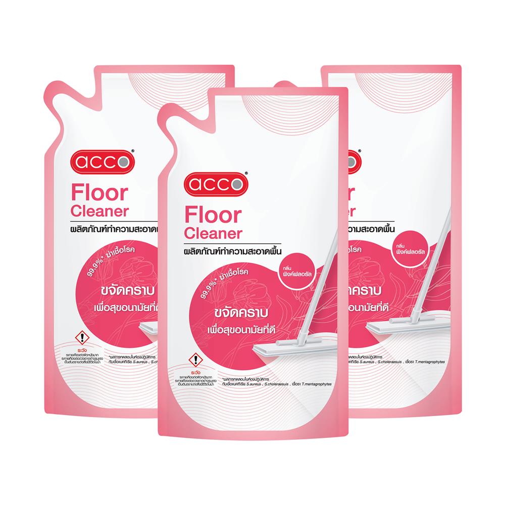น้ำยาทำความสะอาดพื้นฆ่าเชื้อ ACCO 750 มล. PINK FLORAL แพ็ก 3 ชิ้น_1