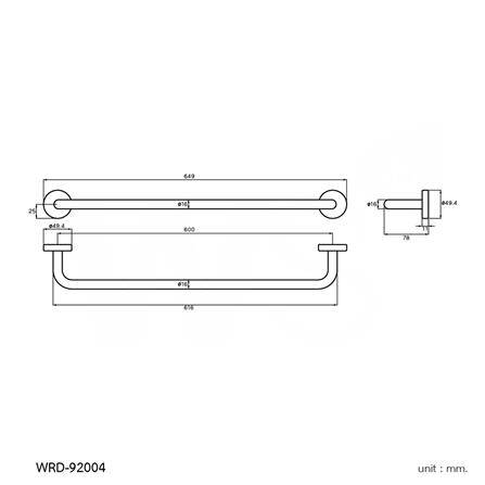 ราวแขวนผ้า WS WRD-92004 สีเงิน_2