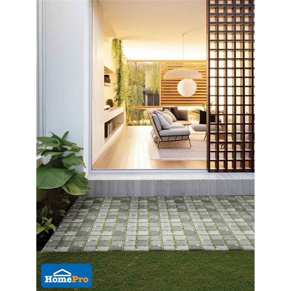 กระเบื้องพื้น 40x40 ซม. ภูผา หินกอหญ้า เทา PM 0.96 ตร.ม.