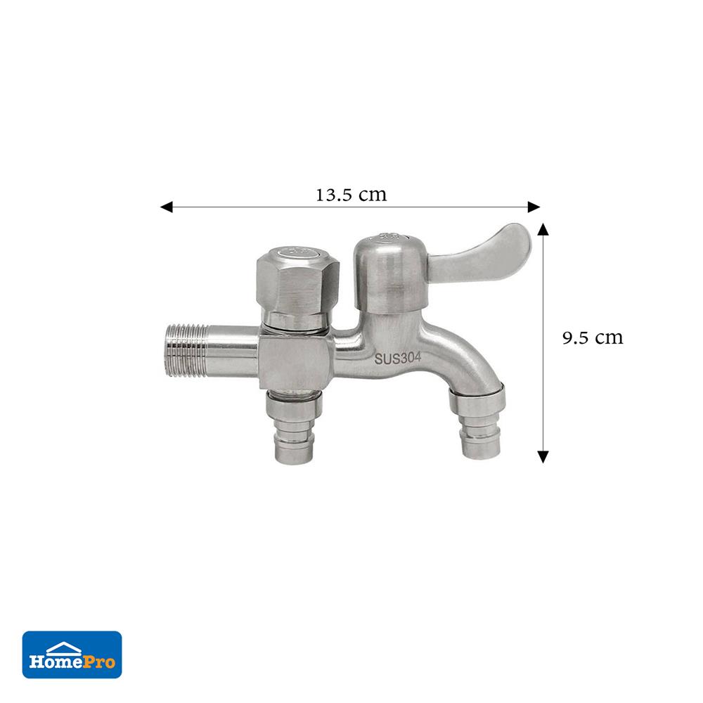 ก๊อกสนาม DEXZON 2 ทาง (บน) SS 304 1/2 นิ้ว