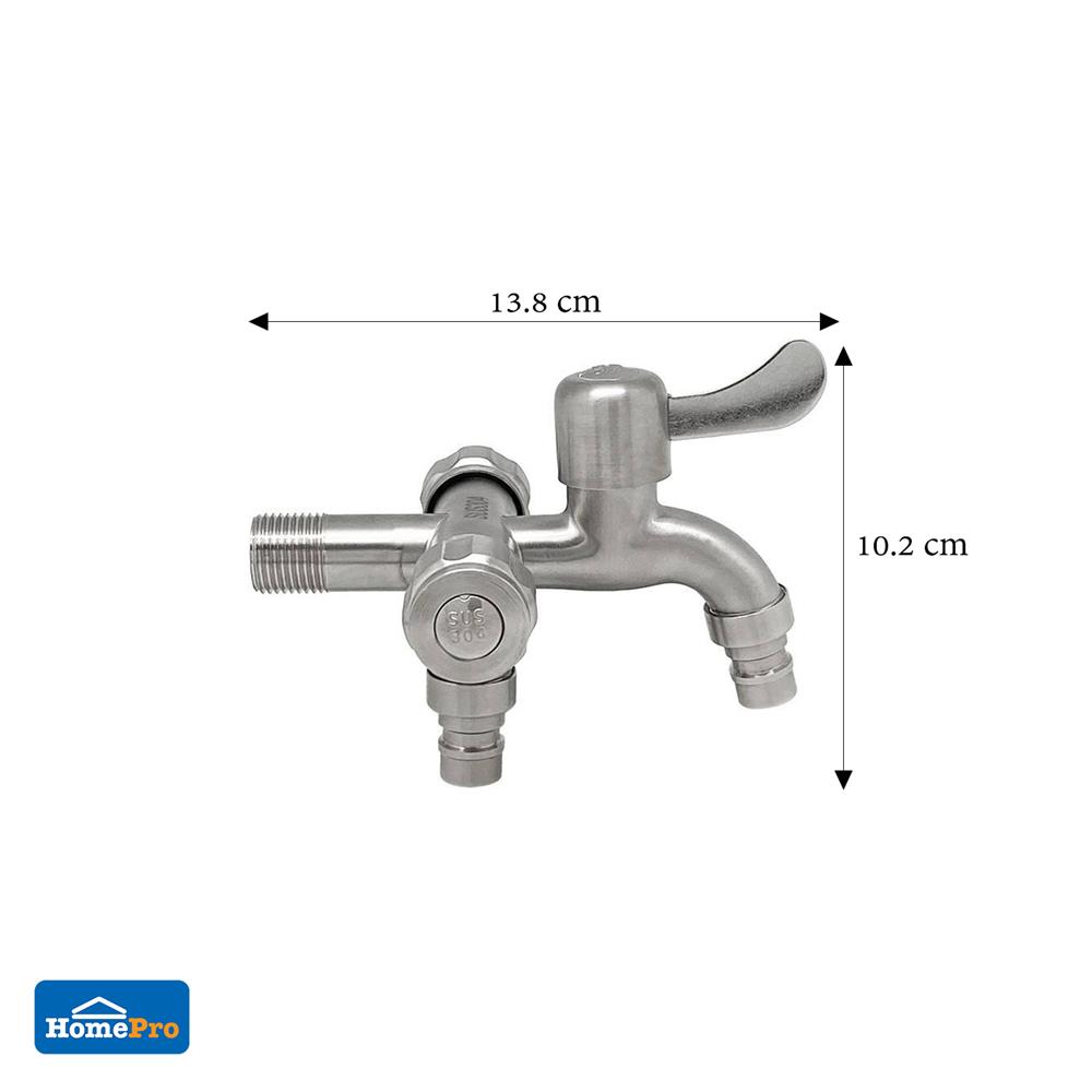 ก๊อกสนาม 3 ทาง DEXZON SS304 1/2 นิ้ว