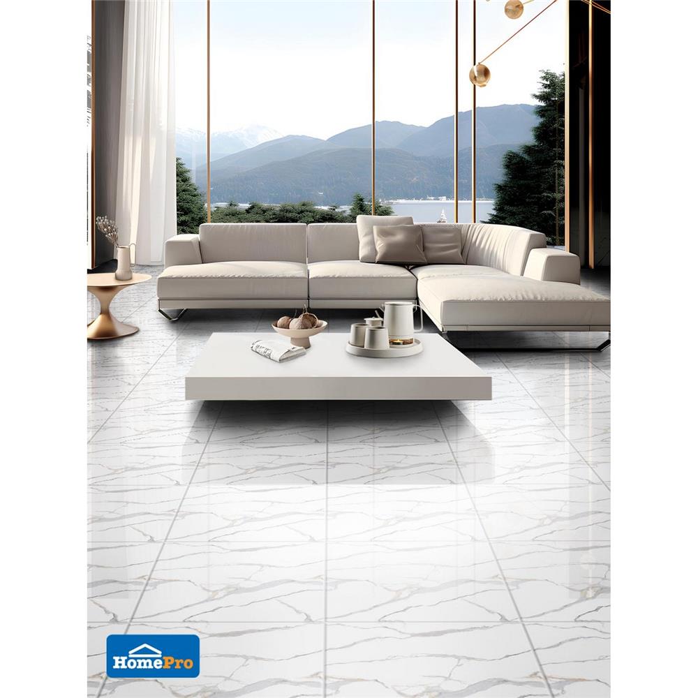 กระเบื้องพื้น 16x16 นิ้ว ภูผา เรือนมุกดา ขาว PM 0.96 ตร.ม.