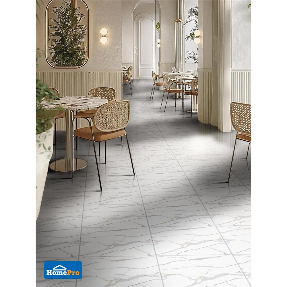 กระเบื้องพื้น 16x16 นิ้ว ภูผา เรือนมุกดา ขาว PM 0.96 ตร.ม.