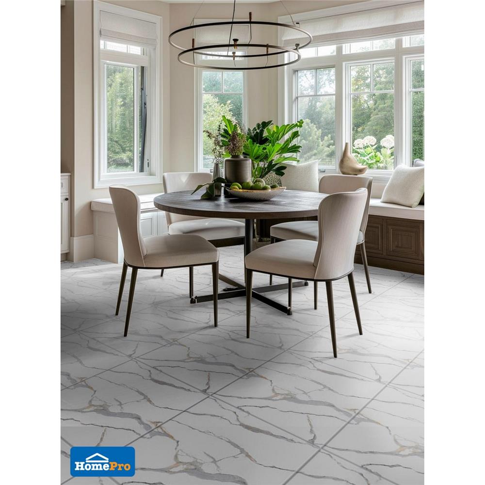 กระเบื้องพื้น 16x16 นิ้ว ภูผา เรือนมุกดา ขาว PM 0.96 ตร.ม.