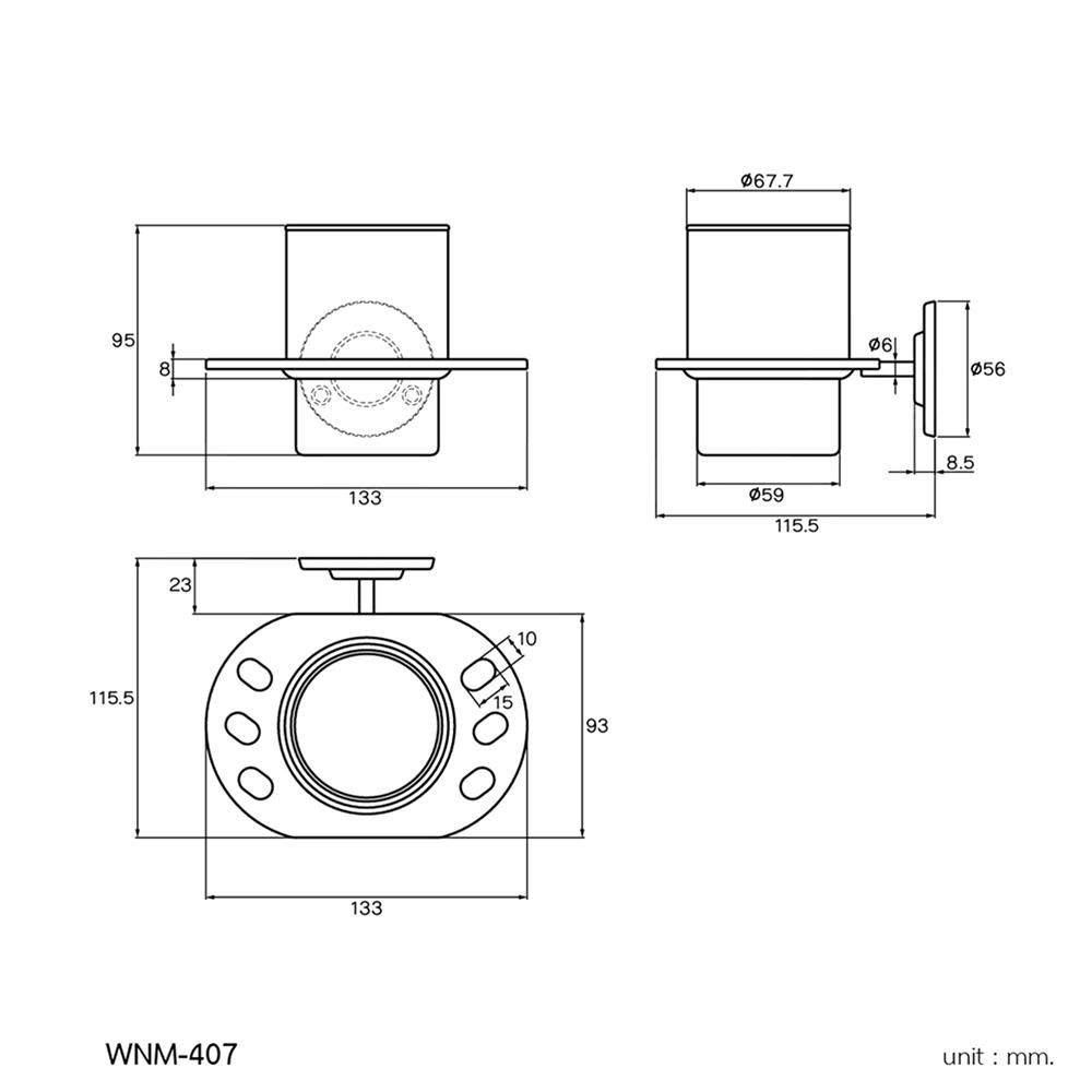 ที่ใส่แปรงสีฟันพร้อมแก้ว WS WNM-407 สเตนเลส