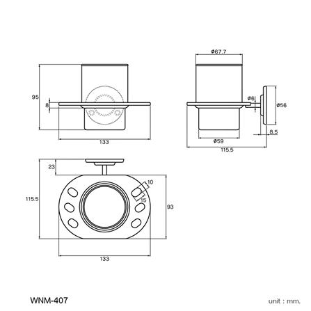 ที่ใส่แปรงสีฟันพร้อมแก้ว WS WNM-407 สเตนเลส_1